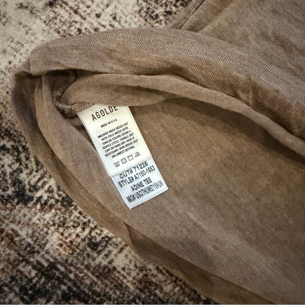 Agolde Adine Light Brown Short Sleeve Tee - Picture 5 of 5